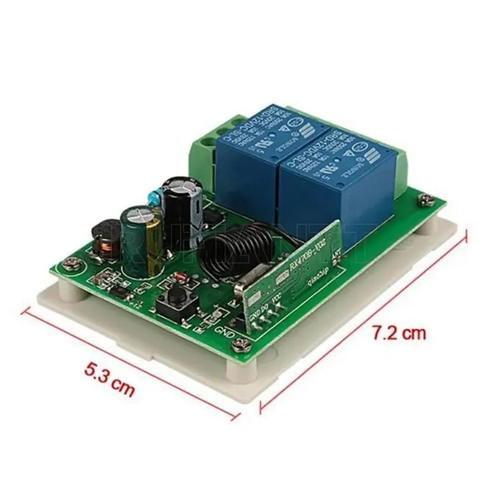 Rele Inalambrico 2 Canales 12v + Control Remoto 433 Mhz  6