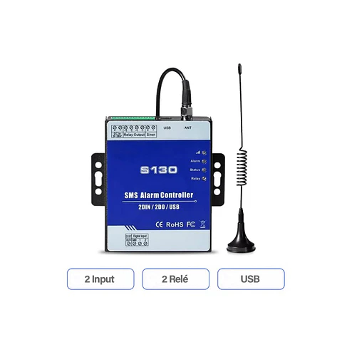 Rtu S130 4G Gsm Interruptor Control Remoto Automático 2 Relé 2 Input