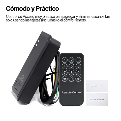 Lector Control Acceso Proximidad Tarjetas Rfid 125Khz 2000u Impermeable Exterior Anti-Vandalico
