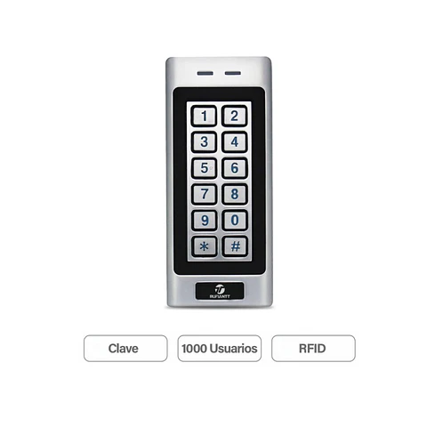 Teclado Teclera De Acceso Metálico Anti Vandálico Clave Tarjeta 125Khz Rfid