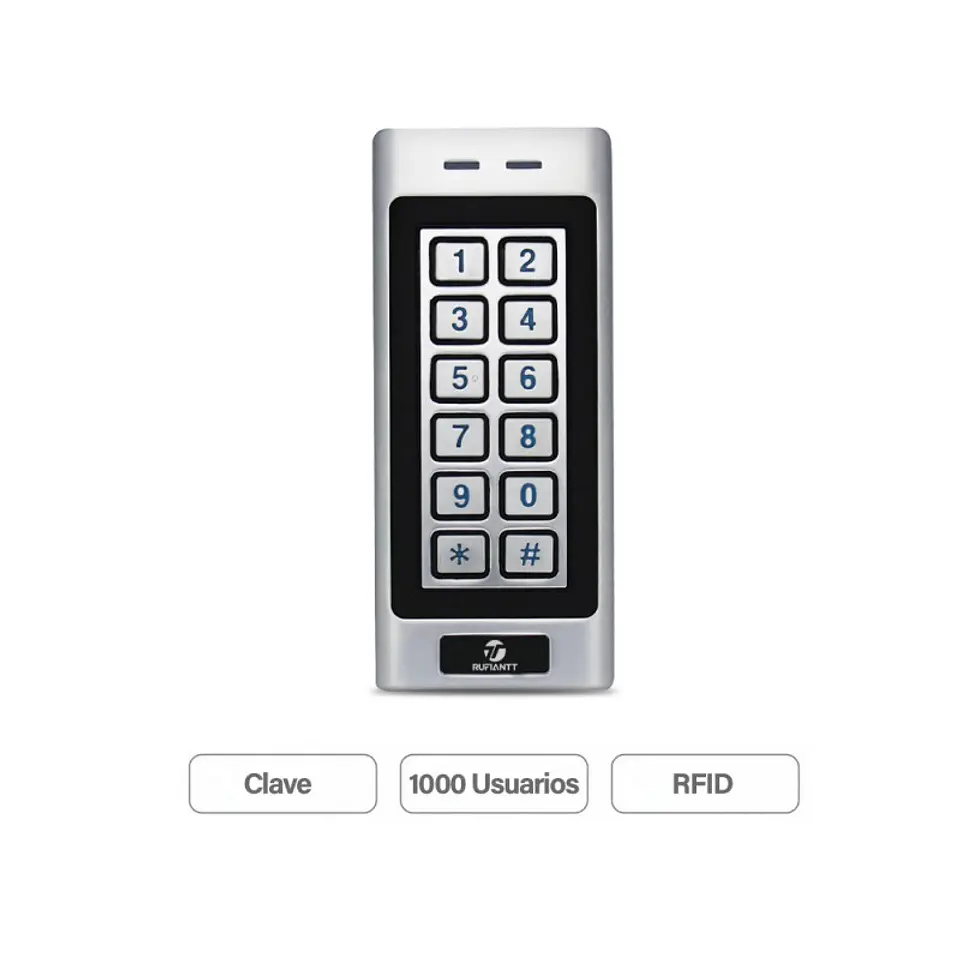 Teclado Teclera De Acceso Metálico Anti Vandálico Clave Tarjeta 125Khz Rfid 1