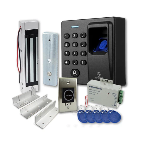 Kit 5 Teclado Con Huella + Rfid + Clave + Cerradura Magnetica Para Puertas Oficina Empresa