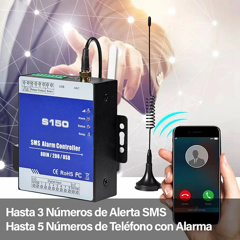 Rtu S150 4G Gsm Controlador Automático De Equipos 8 Input/2 Relé/Alarma