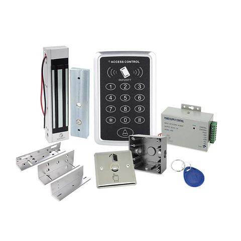 Kit 2 Control Acceso Seguridad Teclado Rfid + Cerradura Magnética 280Kg Para Casa Oficina