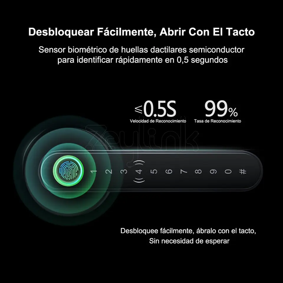 Cerradura Inteligente X800S Huella, Clave, Tarjeta Bluetooth Zeylink 8