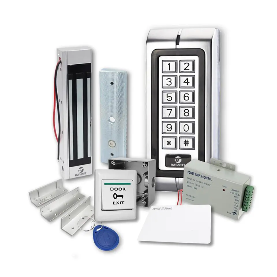 Kit 3 Control Acceso Teclado Anti Vandálico + Chapa Magnética 180Kg Seguridad Puerta 1
