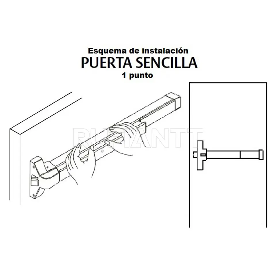 Cerradura Barra Antipanico Para Puerta Simple Emergencia Salida 6