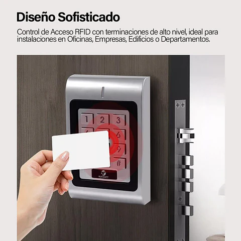 Teclado Control De Acceso Clave Tarjeta Rfid 125Khz Metálico Anti Vandálico