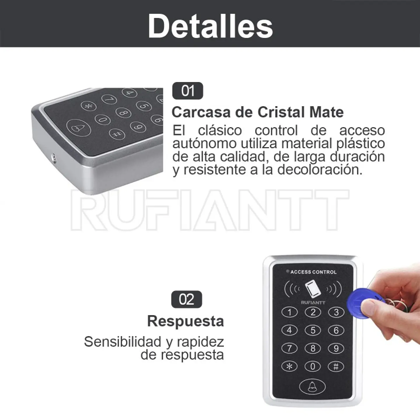 Teclado Botonera Control Acceso Clave y Tarjetas Rfid 125Khz 3