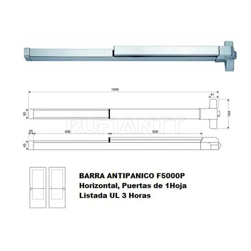 Cerradura Barra Antipanico Para Puerta Simple Emergencia Salida 7