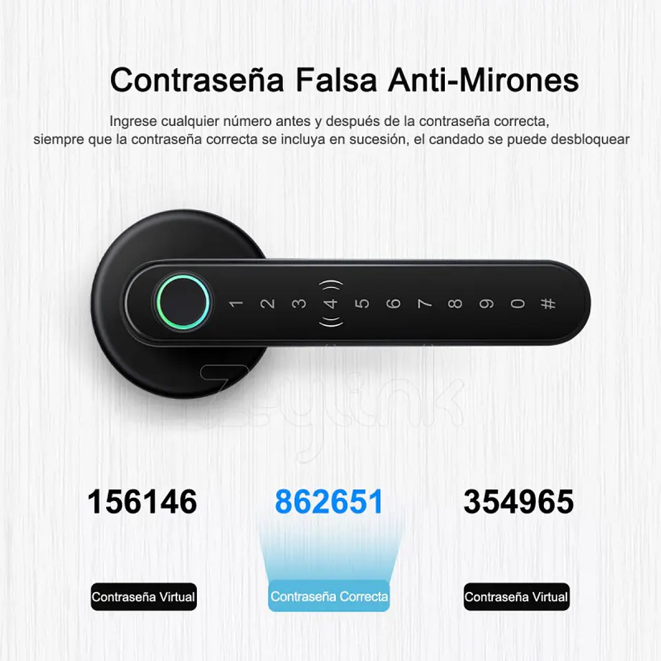 Cerradura Inteligente X800S Huella, Clave, Tarjeta Bluetooth Zeylink 9