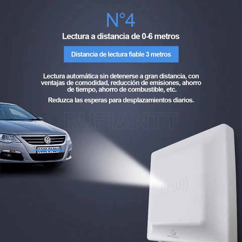 Lector Tag UHF Largo Alcance Distancia 902-928Mhz 4 A 6 Mt 2