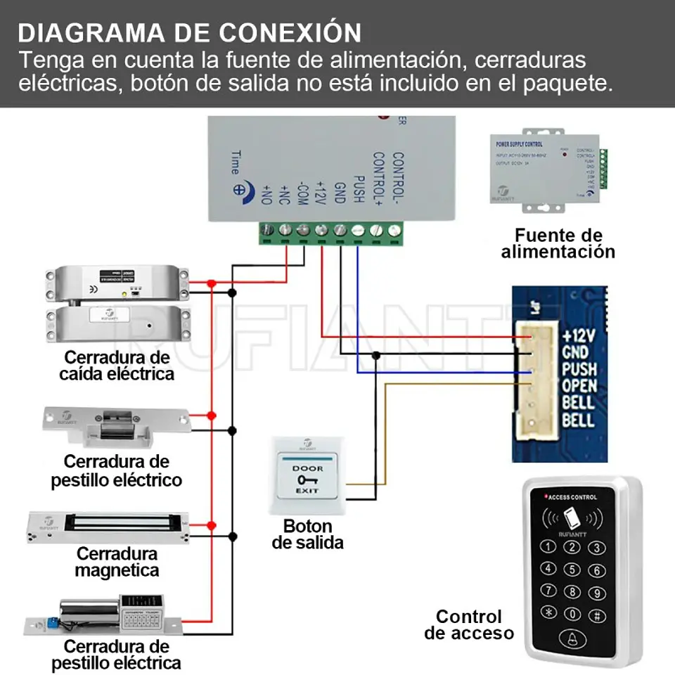 Teclado Botonera Control Acceso Clave y Tarjetas Rfid 125Khz 4