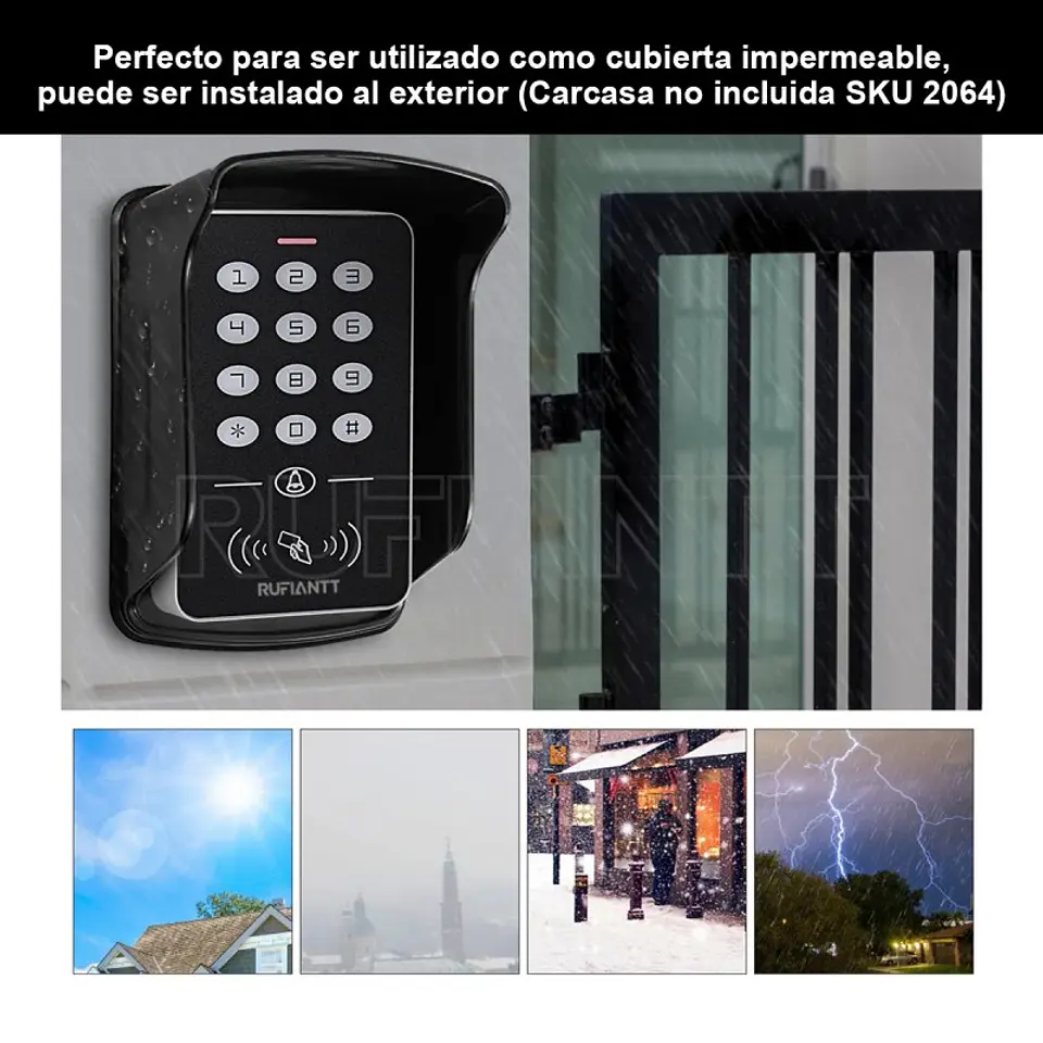 Teclado Botonera Control Acceso Clave y Tarjetas Rfid 125Khz 5