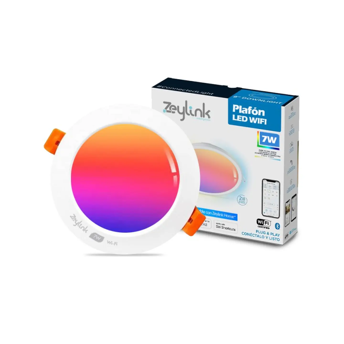 Foco Led Panel Plafon 7W Rgb Wifi Downlight Alexa Google 1
