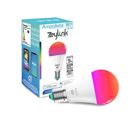 Ampolleta Wifi 9W Inteligente Multicolor Alexa Google App
