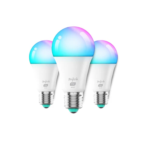 Ampolleta Wifi Multicolor 9W Led Pack 3 Unidades Alexa Google Smart Home