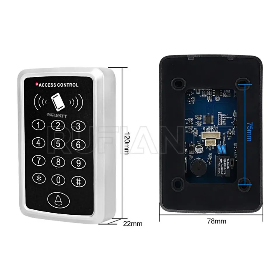 Teclado Botonera Control Acceso Clave y Tarjetas Rfid 125Khz 6