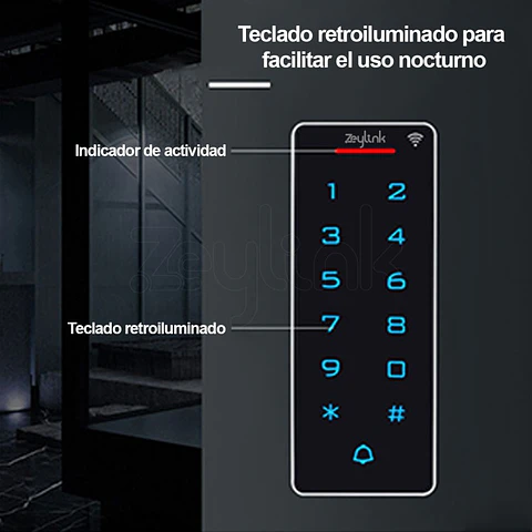 Control de Acceso WiFi Ultra Slim C-250 ﻿﻿RFID 125 KHz Impermeable Zeylink