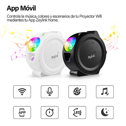 Proyector Lámpara Luz Led Cielo Estrella Luna Espanta Cuco Niños Wifi
