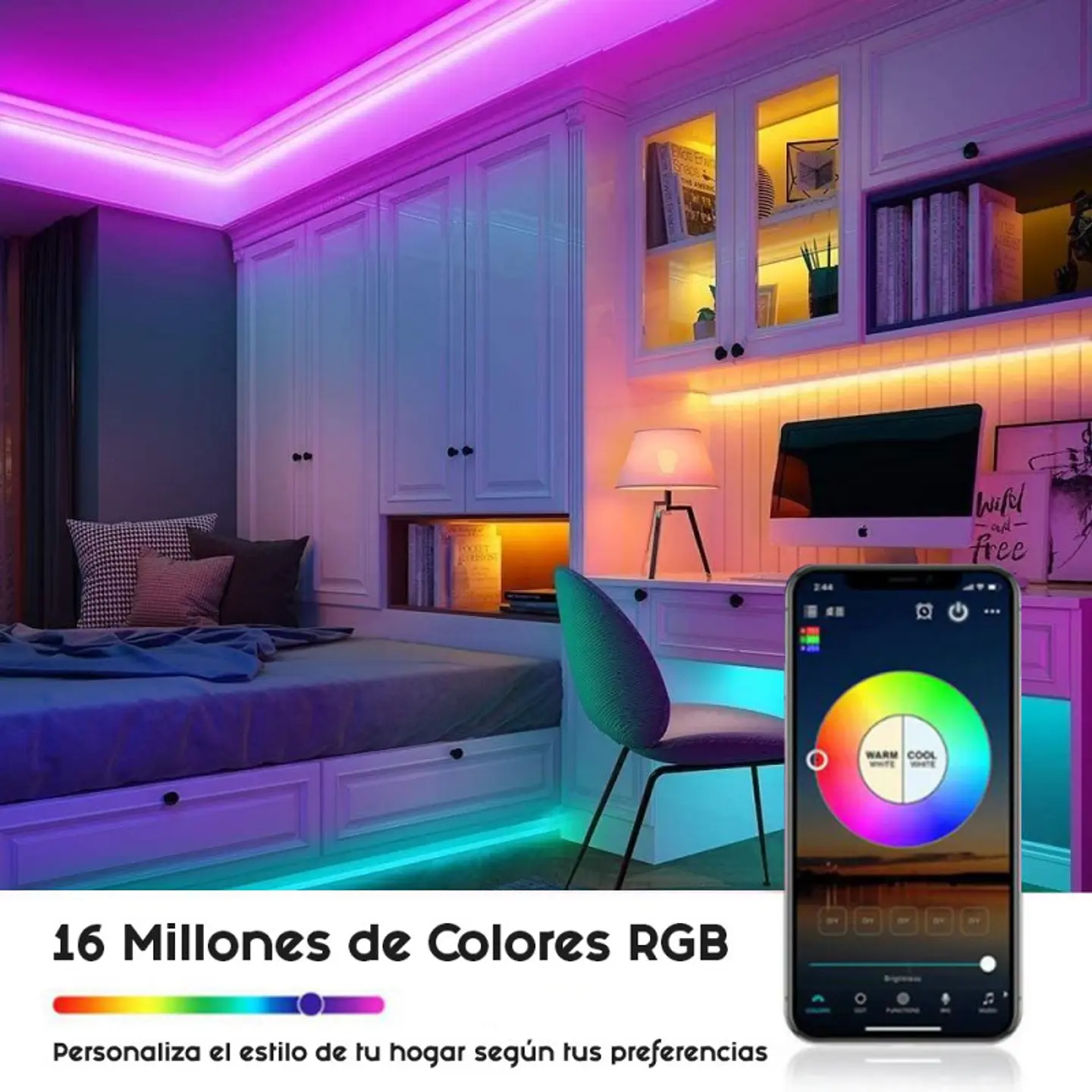 Cinta Led Tira Luces Wifi Rgb Ritmica 10 Mt Alexa Google 4