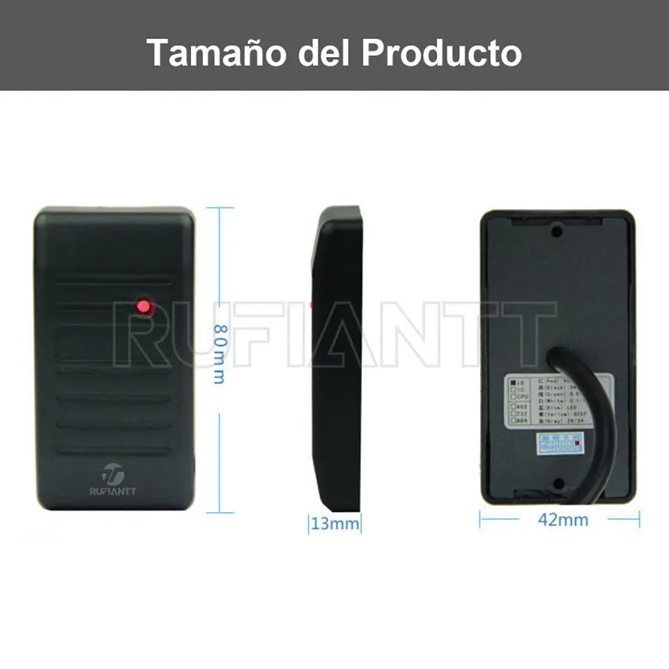 Lector Proximidad Interfaz RS232 ID 125Khz Rfid Control Acceso 6