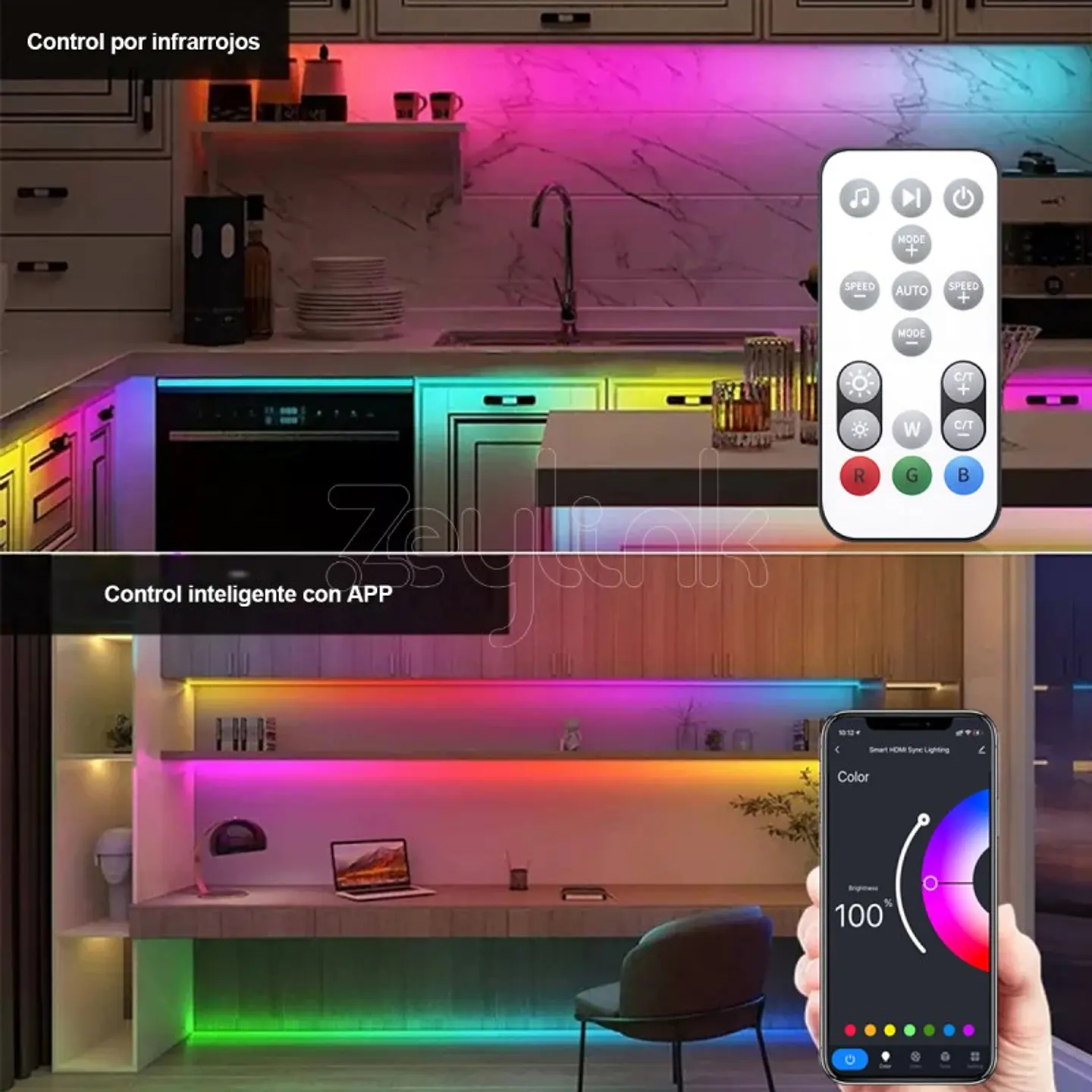 Tira Cinta Luces Led Rgb Zeylink Wifi 10 Mt Alexa Google 4