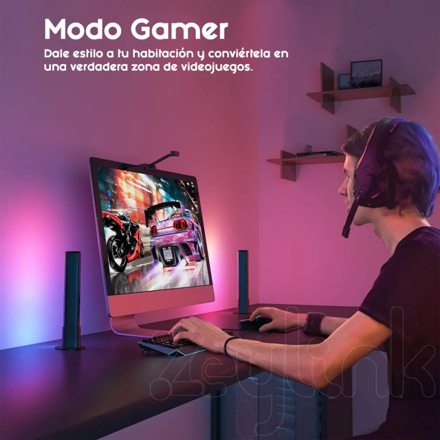 Barra Luz Led Rgb Wifi Para Tv Gamer Living Alexa Google 6