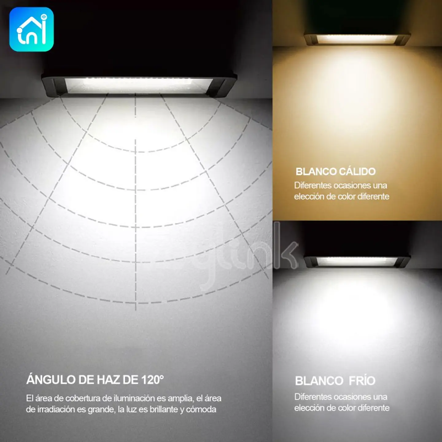 Foco Proyector Led 50W Wifi Zeylink Rgbcw Exterior App 6