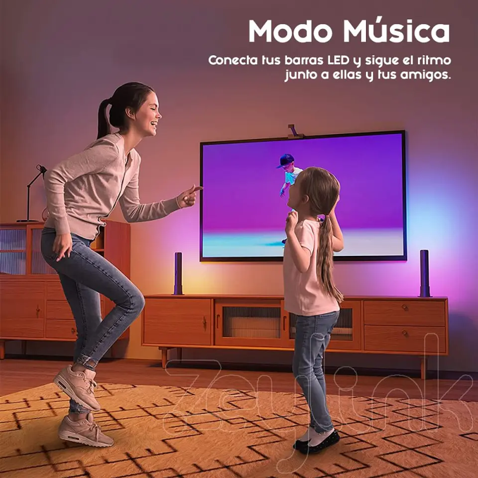 Barra Luz Led Rgb Wifi Para Tv Gamer Living Alexa Google 7