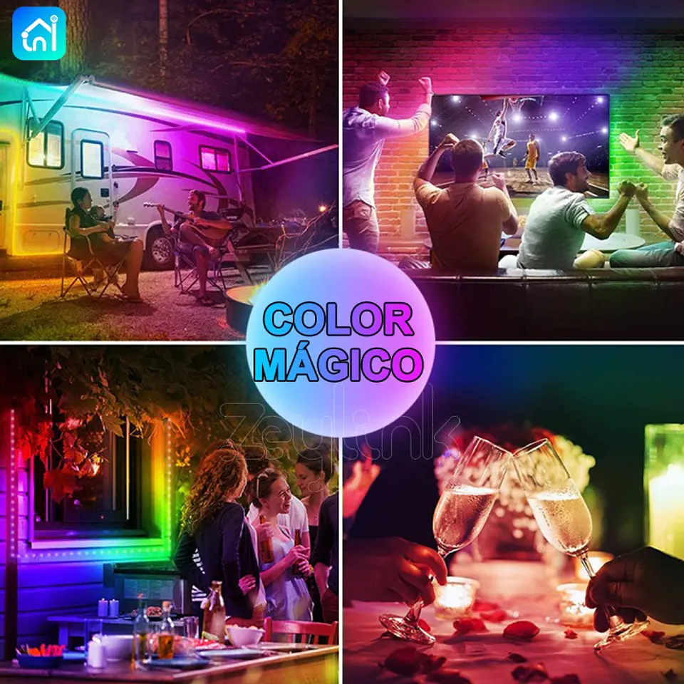 Tira Cinta Luces Led Rgb Zeylink Wifi 10 Mt Alexa Google 7