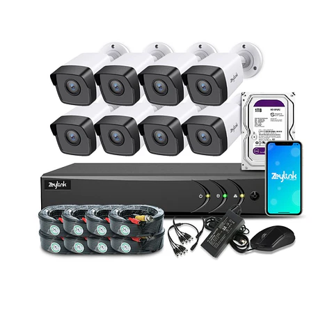 Kit Camaras De Seguridad Profesional 8 Bala Exterior Full Hd 1080P + Dd 1Tb