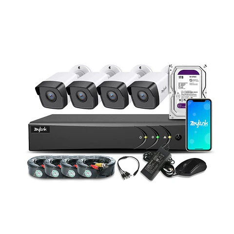 Kit Dvr 4 Camaras De Seguridad Exterior Hdtvi 1080P Full Hd Cctv + Dd 1Tb