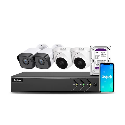 Kit Nvr Poe 4 Cámaras De Seguridad Cctv 3Mp + 2 Domo + 2 Bullet Vision Nocturna + Disco 1Tb