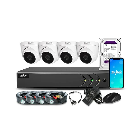 Kit De Vigilancia Dvr 4 Camaras De Seguridad 1080P Full Hd 2Mp + Disco 1Tb