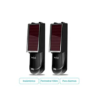 Sensor Perimetral Barrera Solar 3 Haz Fotoeléctrico 100 Metros Inalámbrico