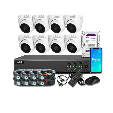 Kit Camaras De Seguridad Y Vigilancia Dvr 8 Canales Full Hd 1080P + Disco 1Tb