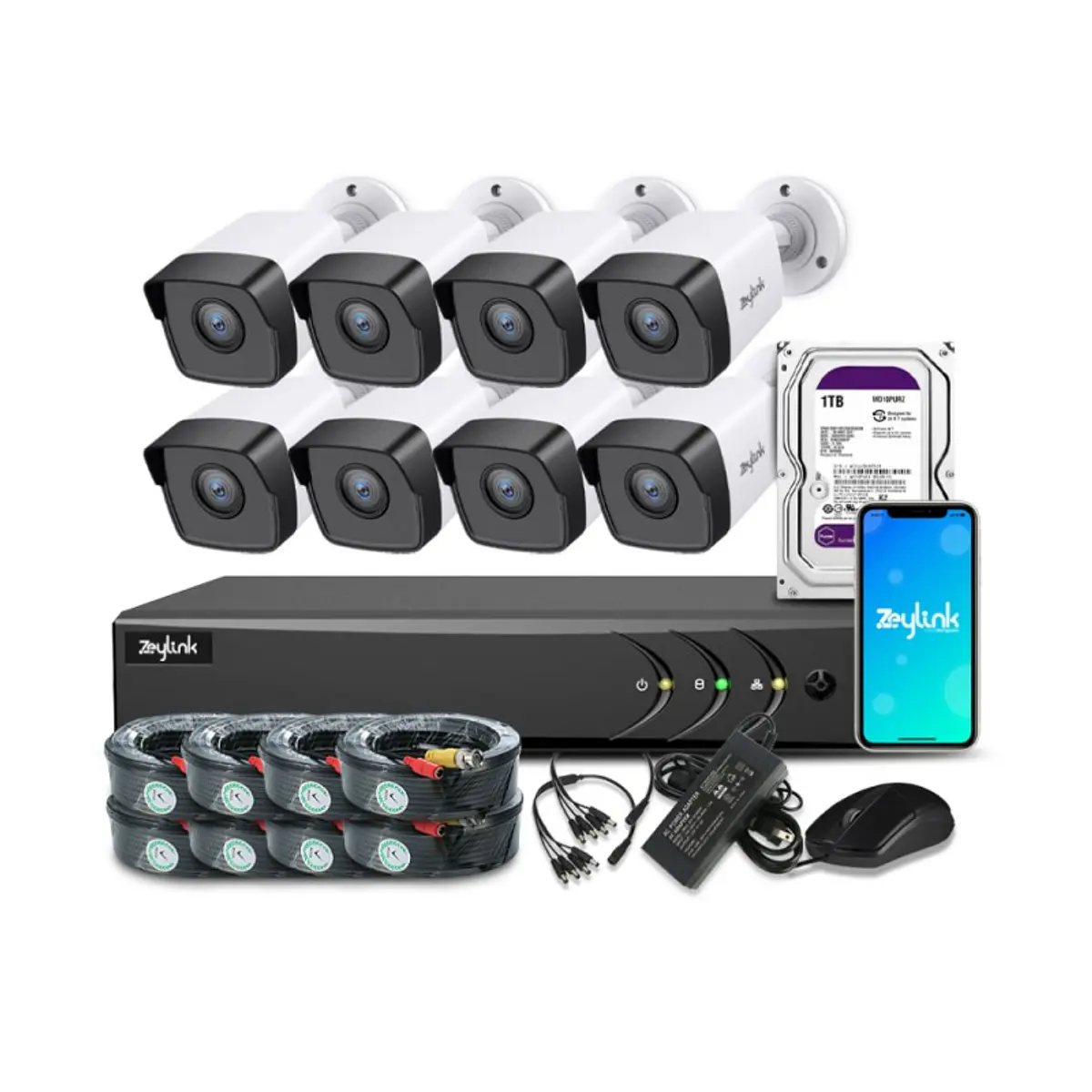 Kit De Seguridad 8 Camaras DVR FHD 8 Canales