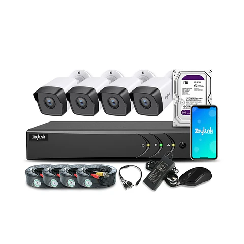 Kit Dvr Seguridad Cctv 4Ch + 4 Cámaras 5Mp Alta Difinicion + Dd 1Tb