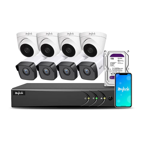 Kit Nvr 4 Poe Cámaras De Seguridad Exterior 3Mp + 4 Domo + 4 Bullet Profesional + Disco 1Tb