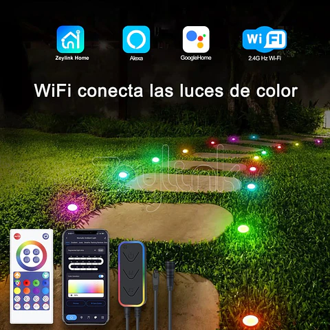 Luces Led Para Jardin Zeylink Terreno Exterior Wifi Rgbic