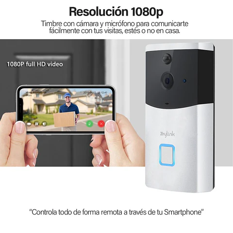 Timbre + Video Portero Wifi Alta Resolucion Via App Zeylink