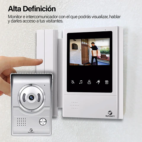 Kit Video Portero Citófono Hd Pantalla A Color Cámara Visión Nocturna
