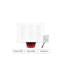Sirena Inalámbrica Exterior Caja Metálica Baliza 30W Para Alarmas 4g Gsm