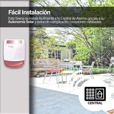Sirena Solar Baliza Inalámbrica Exterior Para Alarmas Gsm 433Mhz
