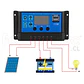 Regulador De Carga Solar 12V 24V 20A Digital Usb Pwm - Miniatura 2