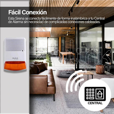 Sirena Inalámbrica Exterior Alarma Anti Sabotaje 130Db 50W Alta Potencia