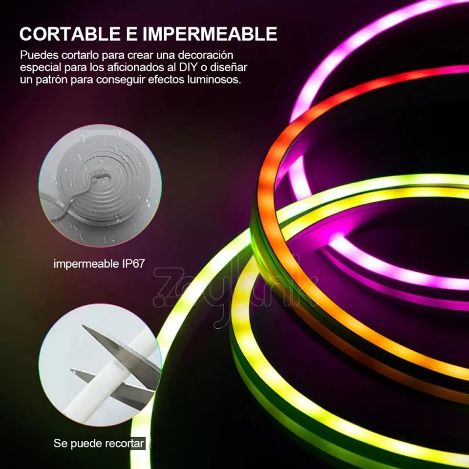 Tira Cinta Luces De Neon Wifi Zeylink Led Rgb 5 Mt App 4