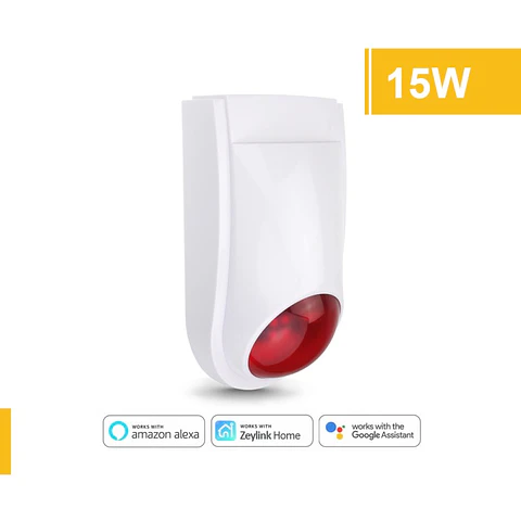 Sirena Wifi Para Alarma 110 Db 15W Activado Via App Zeylink