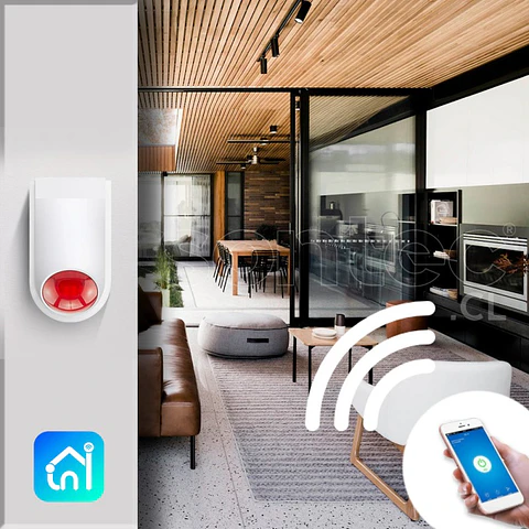 Sirena Wifi Para Alarma 110 Db 15W Activado Via App Zeylink